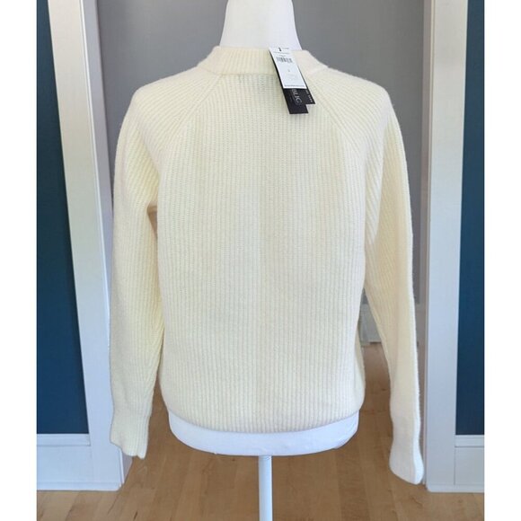 Banana Republic Women's Aire Ribbed Ivory Sweater Wool Blend Sz S Mock Neck NEW - Picture 7 of 12